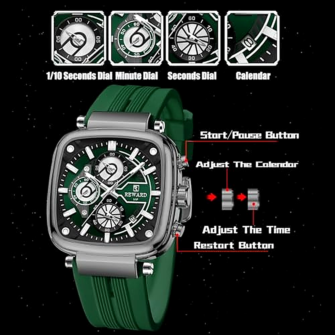 REWARD Analog Green Color Dial Men Watch
