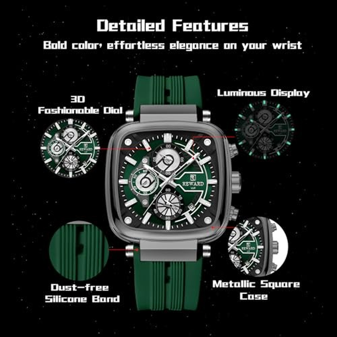 REWARD Analog Green Color Dial Men Watch